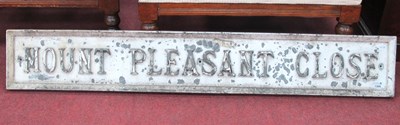 Lot 1388 - Cast Metal Street Sign 'Mount Plesant Close',...