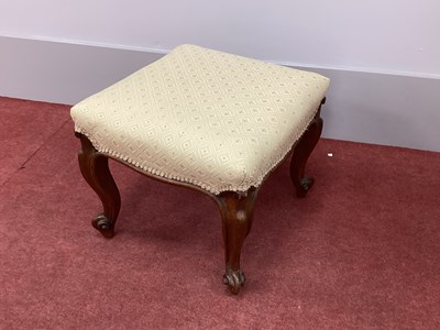 Lot 1472 - A XIX Century Mahogany Stool, with upholstered...