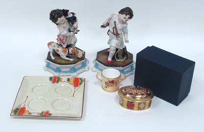 Lot 1070 - A Royal Crown Derby Porcelain Oval Trinket Box,...