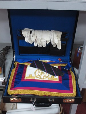 Lot 1463 - A Case of Masonic Aprons, sashes, etc.