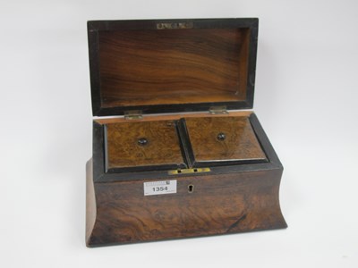 Lot 1354 - XIX Century Walnut Domed Top Tea Caddy.