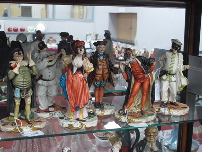 Lot 1269 - Capodimonte Masked Figurines, including...