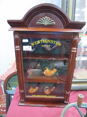 Lot 1353 - Smokers glass fronted cabinet marked...