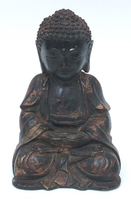 Lot 1147 - A Chinese Bronze Seated Buddha, with traces of...