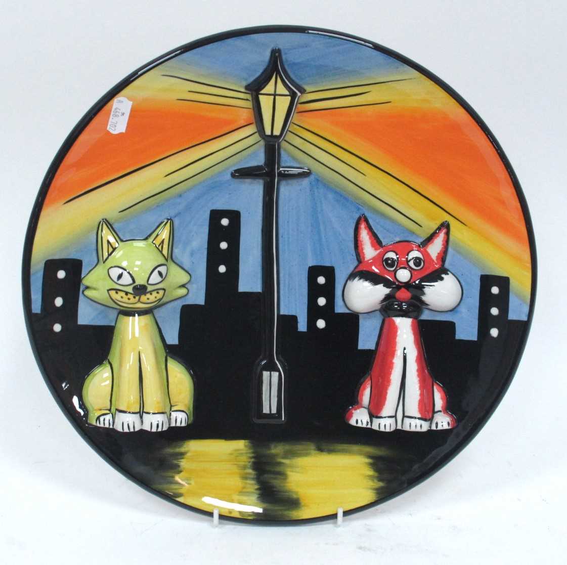 Lot 1039 - A Rare Lorna Bailey 'Cats Chorus' Charger,...