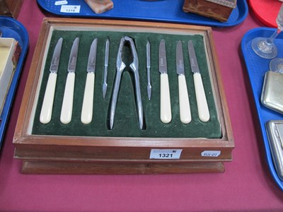 Lot 1321 - A Latham & Owen fruit knife set in fitted...