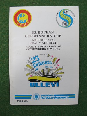 Lot 415 - 1983 Cup Winners Cup Final Programme, Aberdeen...