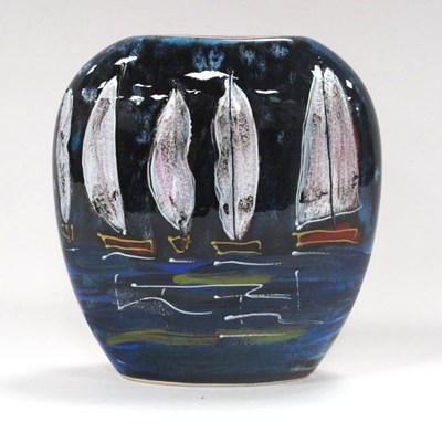 Lot 1131 - An Anita Harris Pottery Purse Vase, decorated...