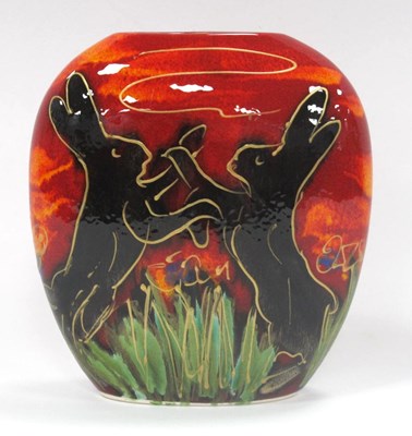 Lot 1116 - An Anita Harris Pottery Purse Vase, decorated...