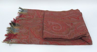 Lot 1372 - A Late XIX Century Paisley Wool Shawl, worked...