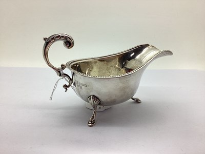 Lot 109 - A Hallmarked Silver Sauce Boat, (marks rubbed)...