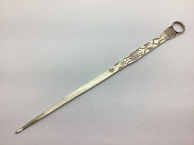 Lot 127 - A Meat Skewer, with engraved decoration and...