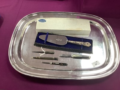 Lot 96 - An EPNS Tray, of rounded rectangular form,...