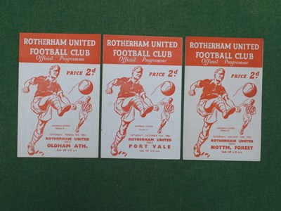 Lot 909 - Rotherham United Home Programmes, 1953-4 v....