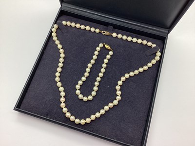 Lot 160 - A Knotted Cultured Pearl Necklace, clasp...