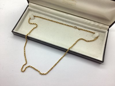 Lot 199 - A 9ct Gold Twist Rope Link Chain, (13grams).