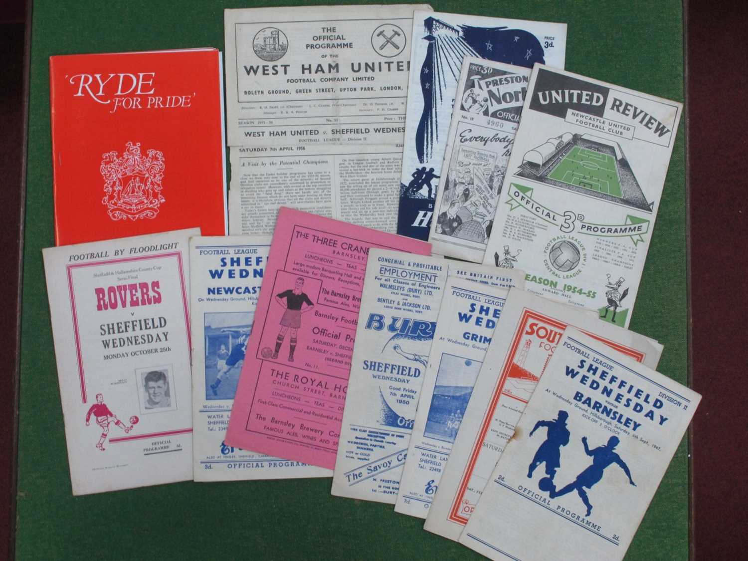 Lot 899 Sheffield Wednesday Programmes 1947 8 V