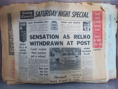 Lot 455 - Newspapers - The Sunderland Echo 1960s, thirty-...