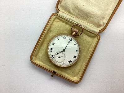 Lot 156 - A 9ct Gold Openface Pocketwatch, The unsigned...