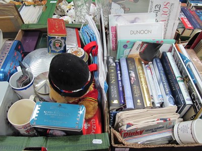 Lot 1102 - Commemorative Ware, tins, books, mugs,...