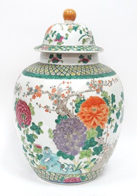 Lot 1300 - A Large Modern Chinese Pottery Ginger Jar and...