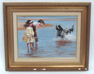 Lot 1230 - DIANNE FLYNN (b.1939 *ARR Children and a Dog...