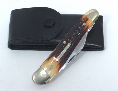 Lot 1317 - A Stan Shaw Two Blade Pen Knife, with stag...