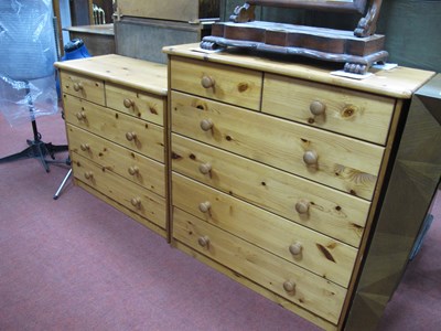 Lot 1557 - Pair of Pine Chest of Drawers, one with two...