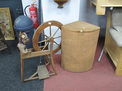 Lot 1541 - XX Century Spinning Wheel, together with a...