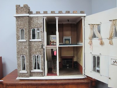 Lot 1619 - Dolls House, with a turret top, facade and...