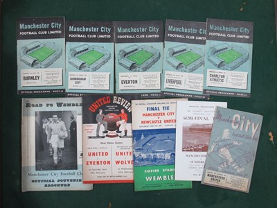 Lot 324 - Manchester City 1954-5 Programmes v....