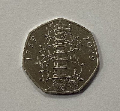 Lot 517 - Rare 2009 Kew Gardens 50p Coin, circulated.