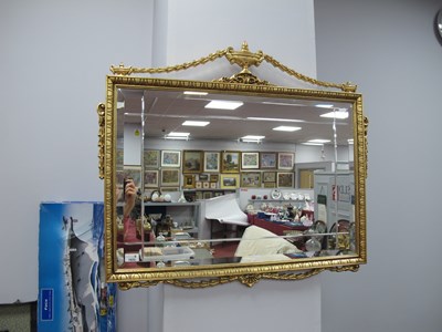 Lot 1623 - Rectangular Bevelled Wall Mirror, in a gilt...