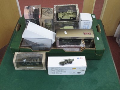 Lot 435 - Thirteen Diecast and Plastic Model Military...