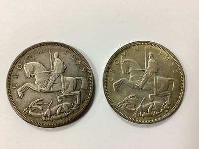 Lot 505 - Two GB 1935 George V Silver Crowns.