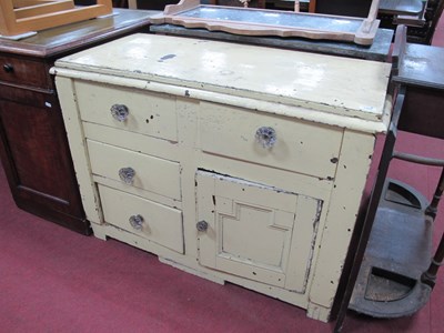 Lot 1562 - XIX Century Painted Pine Chest, with two top...