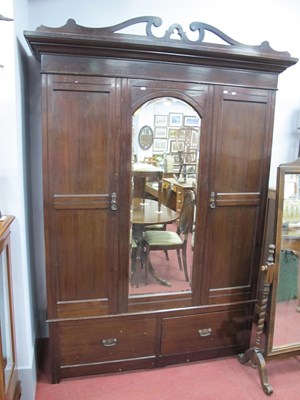 Lot 1517 - Early XX Century Two Door Wardrobe, with a...