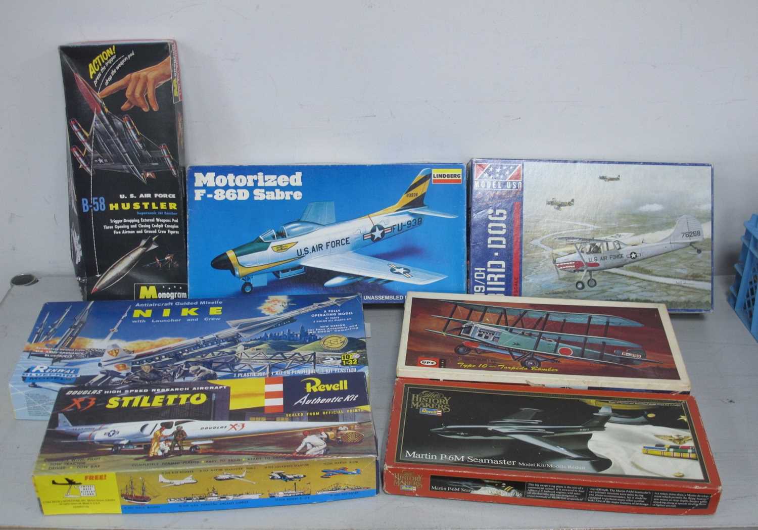 Lot 460 - Seven Plastic Model Kits by Monogram, Renwal,...