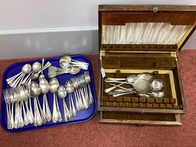 Lot 69 - A Plated Part Canteen, in fitted canteen case...