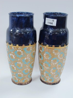Lot 1166 - Pair of Royal Doulton Stoneware Vases, with...