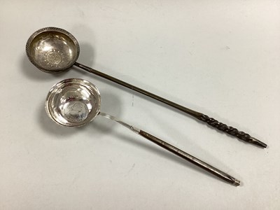 Lot 131 - A Georgian Toddy Ladle, the circular bowl with...