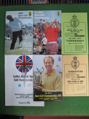 Lot 427 - Golf Open Championship Programmes 1974 and 11h...