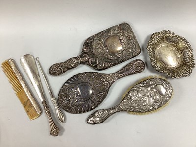 Lot 18 - Decorative Hallmarked Silver Backed Brushes, a...