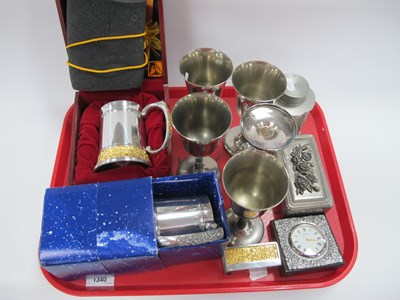 Lot 1340 - Royal Selangor Tea Canister, tankards, letter...