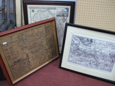 Lot 1487 - Three prints of maps of Yorkshire to include...