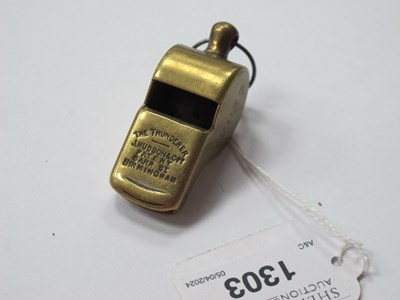 Lot 1303 - The Thunderer Brass Whistle, by J. Hudson & co,...