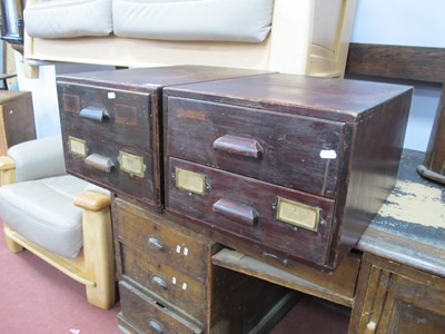 Lot 1563 - Pair of Two Drawer Office Table Top Files,...