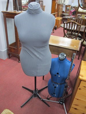 Lot 1556 - Two Mannequins, one checked, the other blue (2).