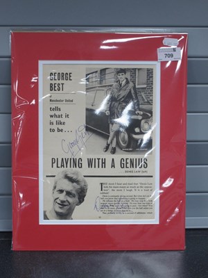 Lot 709 - George Best and Denis Law Autographs,...