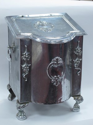 Lot 1460 - A Decorative Coal Bin, with hinged sloping lid...